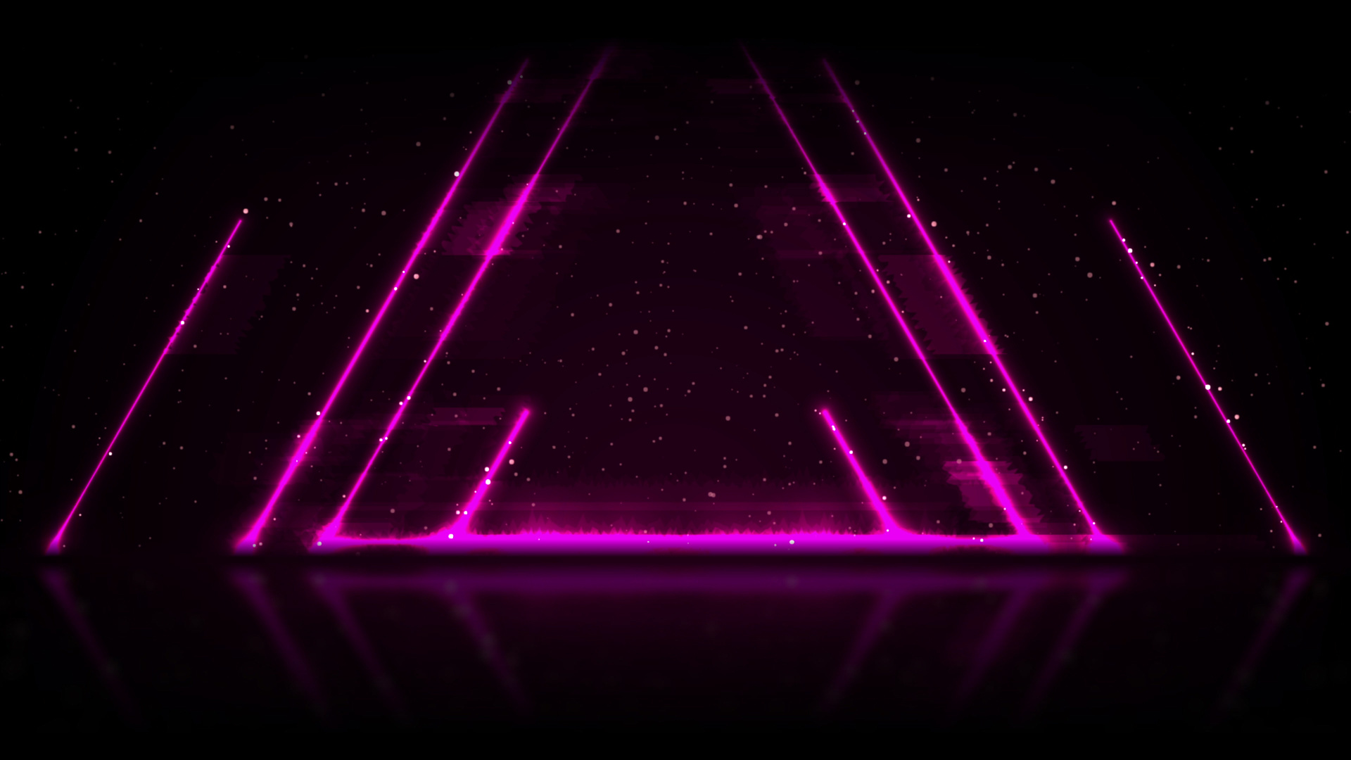 Violet neon lines and triangle abstract technology background